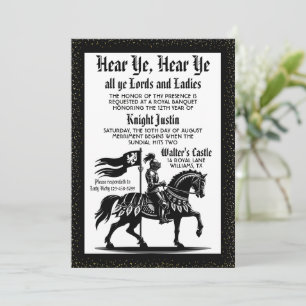 Invitación de cumpleaños del caballero del Renacim