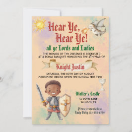 Invitación de cumpleaños del caballero del Renacim