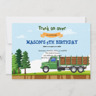 Invitación de cumpleaños del camión de registro