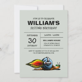 Invitación de cumpleaños del caracol cohete