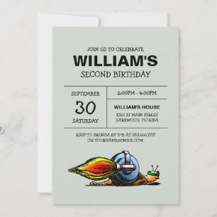 Invitación de cumpleaños del caracol cohete