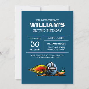 Invitación de cumpleaños del caracol cohete