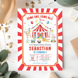 Invitación de cumpleaños del Carnaval del Circo