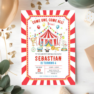 Invitación de cumpleaños del Carnaval del Circo