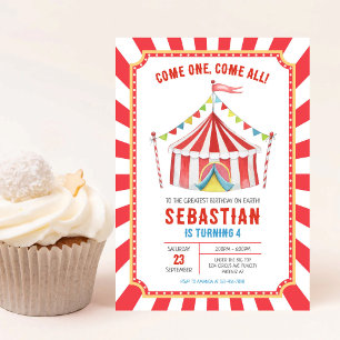 Invitación de cumpleaños del Carnaval del Circo