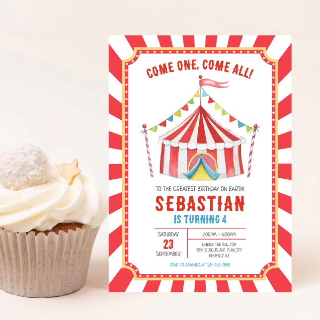 Invitación de cumpleaños del Carnaval del Circo (Subido por el creador)
