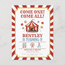 Invitación de cumpleaños del Carnaval del Circo