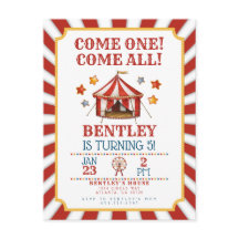 Invitación de cumpleaños del Carnaval del Circo