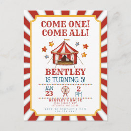 Invitación de cumpleaños del Carnaval del Circo