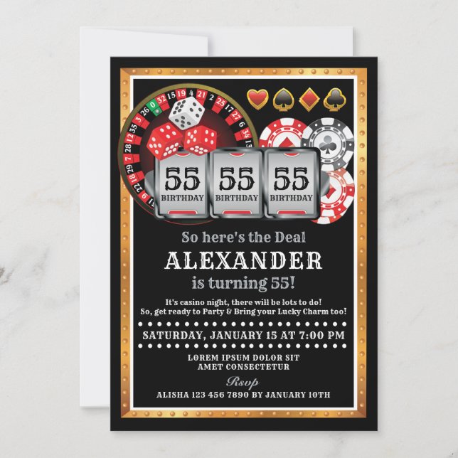 Invitación de cumpleaños del Casino (Anverso)