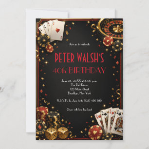 Invitación de cumpleaños del Casino Las Vegas