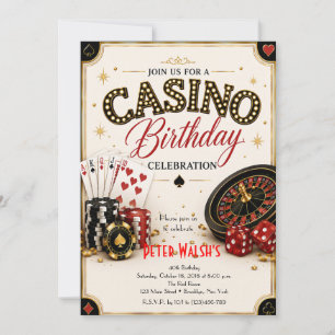 Invitación de cumpleaños del Casino Las Vegas
