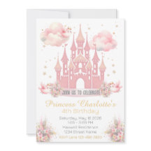 Invitación de cumpleaños del castillo de la prince