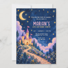 Invitación de cumpleaños del castillo de la prince