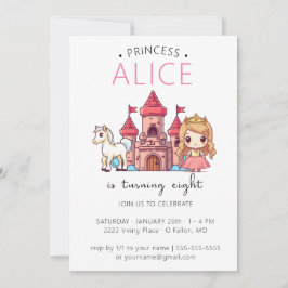 Invitación de cumpleaños del Castillo de la Prince