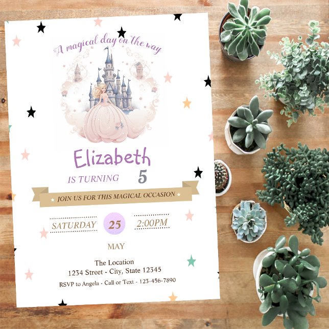 Invitación de cumpleaños del Castillo de Princesas (Subido por el creador)