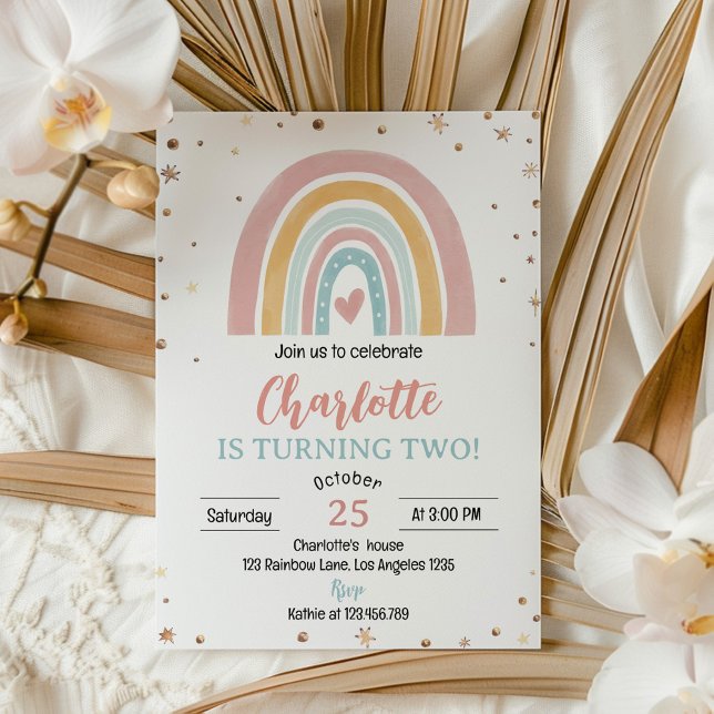 Invitación de cumpleaños del Chica arcoiris Boho P (Subido por el creador)