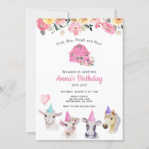 Invitación de cumpleaños del Chica de animales de