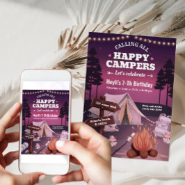 Invitación de cumpleaños del Chica de carpas de ca