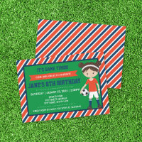 Invitación de cumpleaños del Chica de Fútbol Rojo 