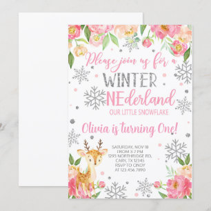 Invitación de cumpleaños del chica de Snowflake On