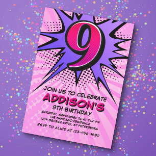 Invitación de cumpleaños del Chica de superhéroes