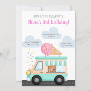 Invitación de cumpleaños del chica de un camión de