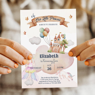 Invitación de cumpleaños del Chica del Castillo de
