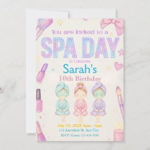 Invitación de cumpleaños del Chica del Día del Spa