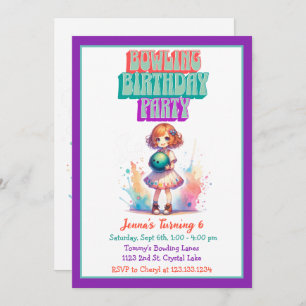 Invitación de cumpleaños del Chica del Fiesta de b