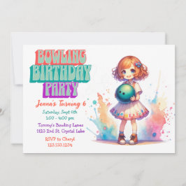 Invitación de cumpleaños del Chica del Fiesta de b