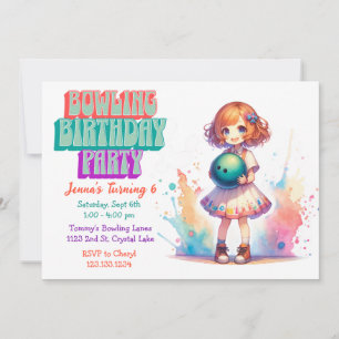 Invitación de cumpleaños del Chica del Fiesta de b