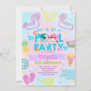 Invitación de cumpleaños del chica del fiesta de l