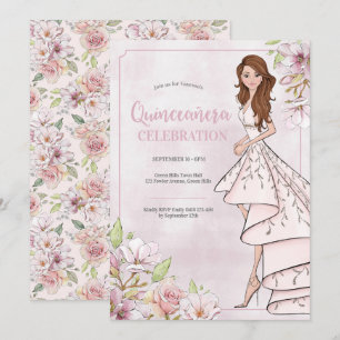 Invitación de cumpleaños del Chica del glamour de