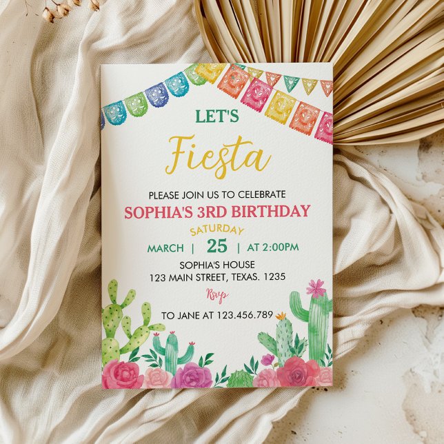 Invitación de cumpleaños del Chica Fiesta Cactus (Subido por el creador)