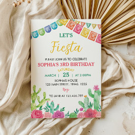 Invitación de cumpleaños del Chica Fiesta Cactus