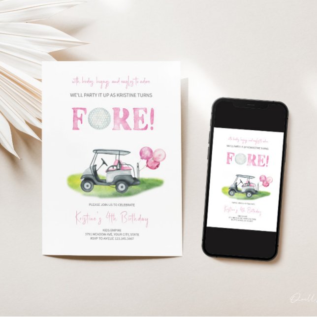 Invitación de cumpleaños del Chica Fore Mini Golf (Subido por el creador)