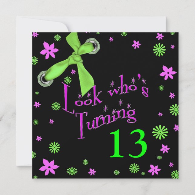 Invitación de cumpleaños del chica, INSERTAR EDAD, (Anverso)