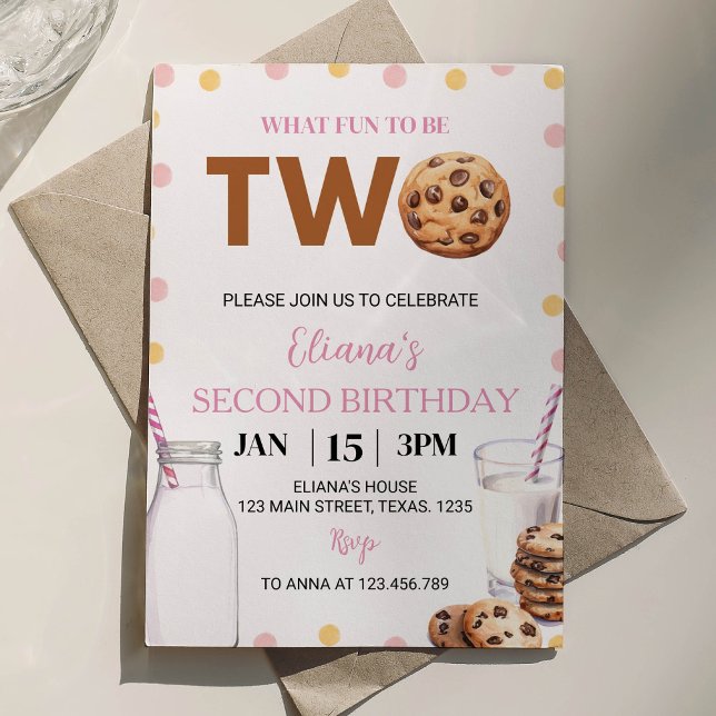 Invitación de cumpleaños del Chica Leche Y Cookies (Subido por el creador)