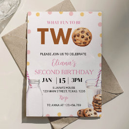 Invitación de cumpleaños del Chica Leche Y Cookies