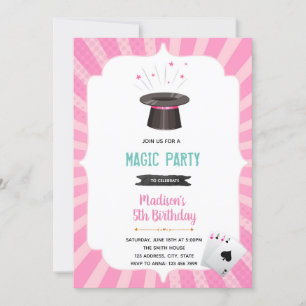 Invitación de cumpleaños del chica mágico