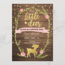 Invitación de cumpleaños del Chica Pink Gold Woodl