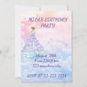Invitación de cumpleaños del chica Princesa