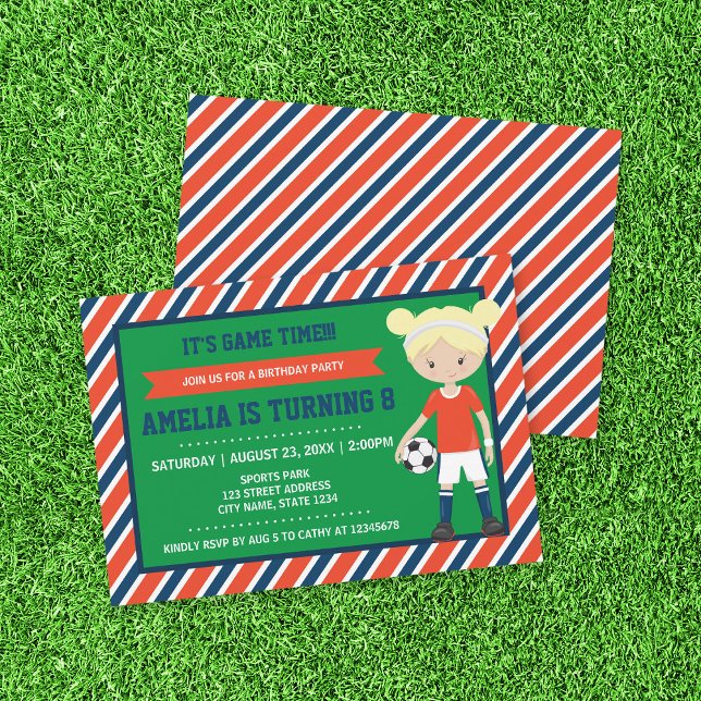 Invitación de cumpleaños del Chica Red Blue Blonde (Subido por el creador)