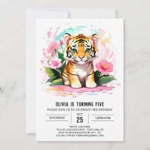 Invitación de cumpleaños del Chica tigre imprimibl