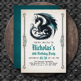 Invitación de cumpleaños del chico dragón