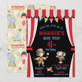 Invitación de cumpleaños del circo Big Top