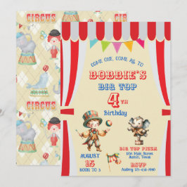 Invitación de cumpleaños del circo Big Top