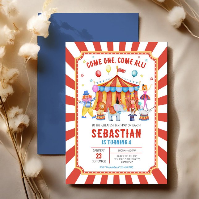 Invitación de cumpleaños del circo de carnaval (Subido por el creador)