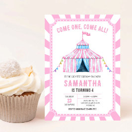 Invitación de cumpleaños del circo de carnaval